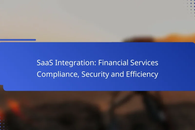 SaaS Integration: Financial Services Compliance, Security and Efficiency