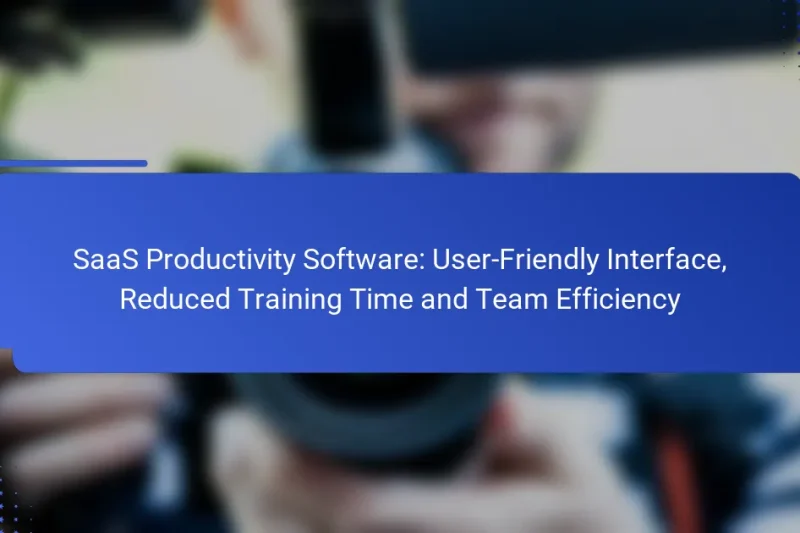SaaS Productivity Software: User-Friendly Interface, Reduced Training Time and Team Efficiency
