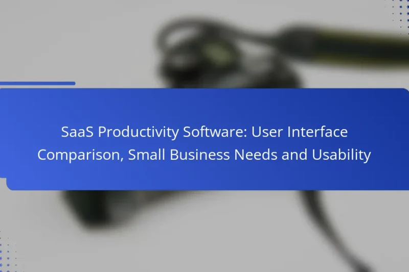 SaaS Productivity Software: User Interface Comparison, Small Business Needs and Usability