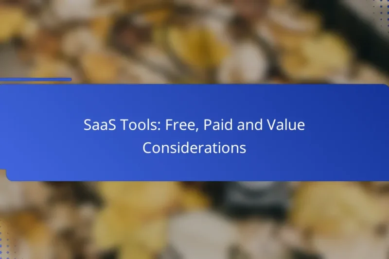 SaaS Tools: Free, Paid and Value Considerations