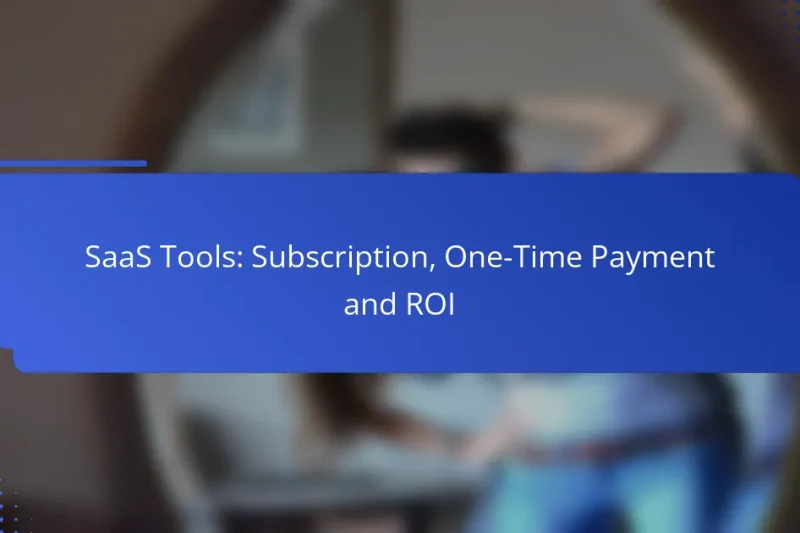 SaaS Tools: Subscription, One-Time Payment and ROI
