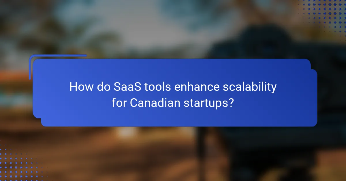 How do SaaS tools enhance scalability for Canadian startups?