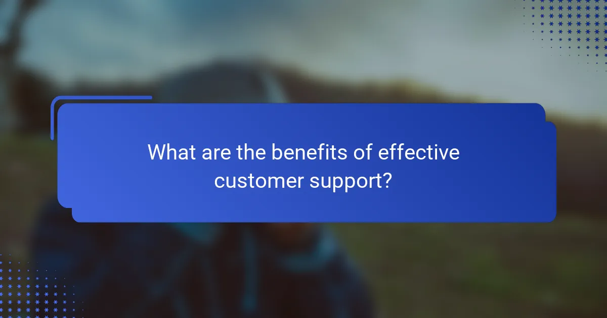 What are the benefits of effective customer support?