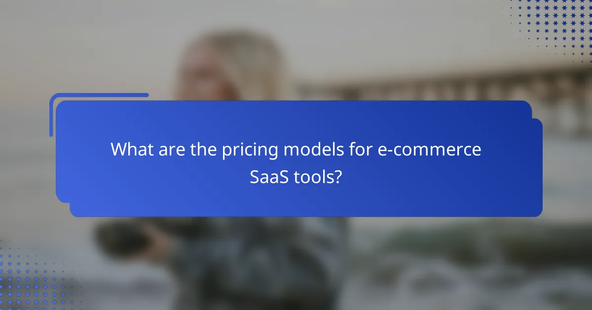What are the pricing models for e-commerce SaaS tools?