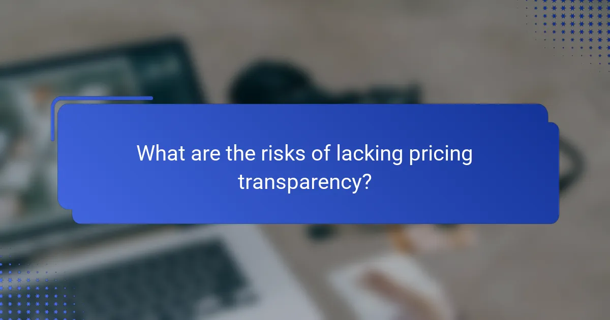 What are the risks of lacking pricing transparency?