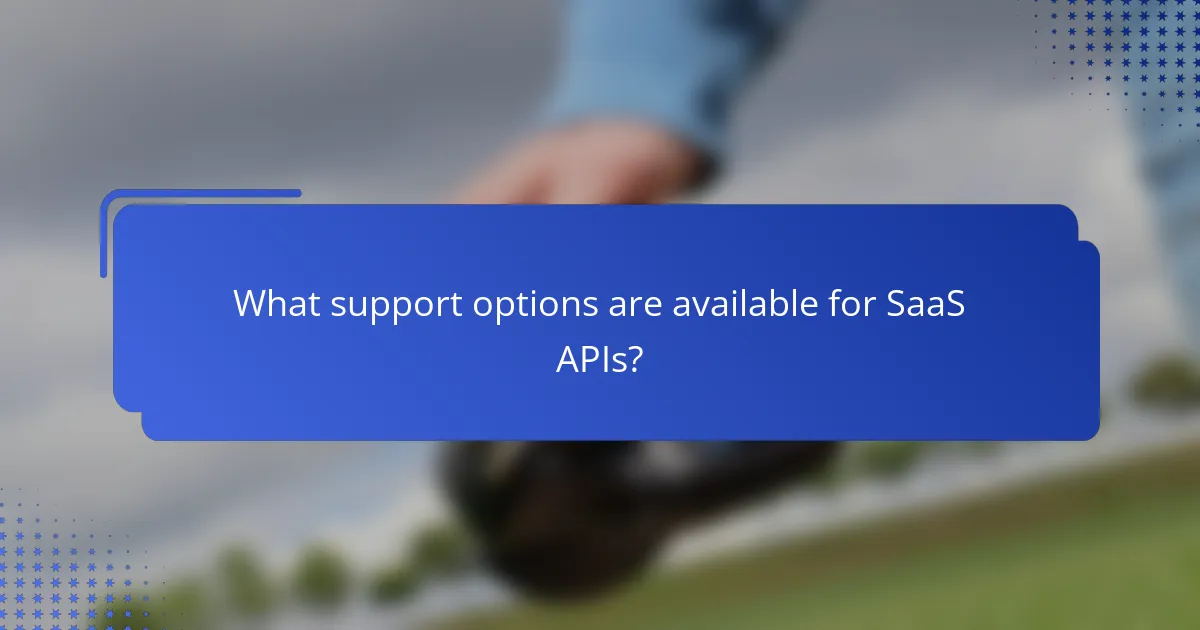 What support options are available for SaaS APIs?