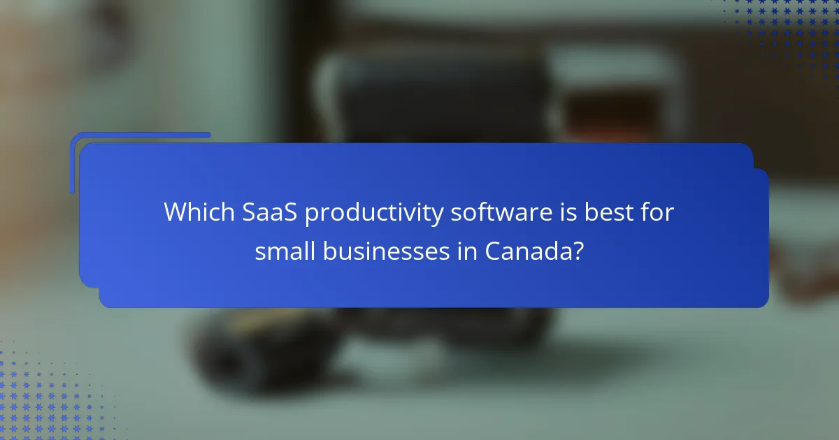 Which SaaS productivity software is best for small businesses in Canada?