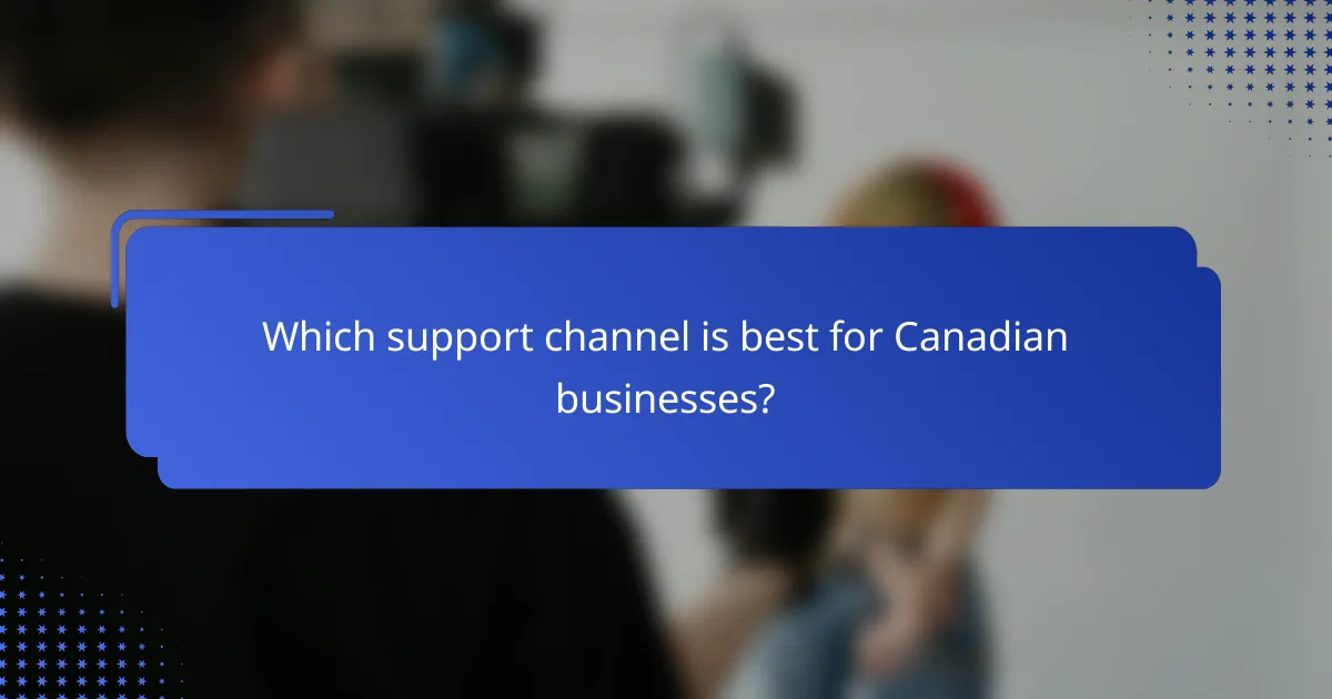 Which support channel is best for Canadian businesses?